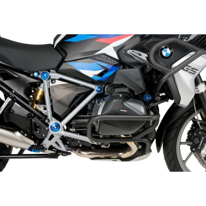 CAPUCHONS DE CADRE PUIG ALUMINIUM POUR BMW R1200 GS/ADVENTURE/EXCLUSIVE/RALLYE 17-18 BLEU