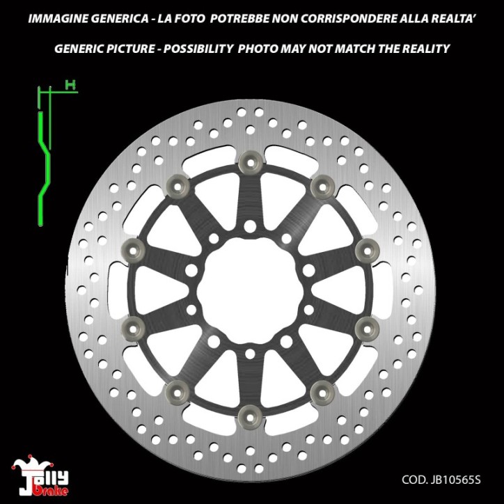 JOLLY BRAKE DISCO FRENO ANTERIORE SEMIFLOTTANTE PARA KAWASAKI ER-6F 06-08-OFFERTA