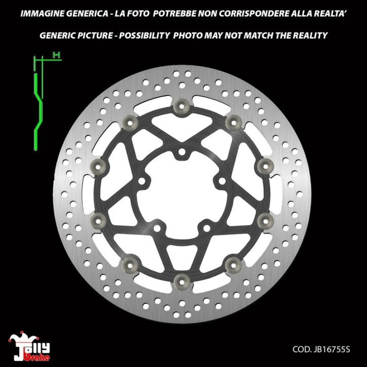 JOLLY BRAKE SEMI-FLOATING FRONT BRAKE DISC FOR TRIUMPH BONNEVILLE 850 SE 865 09-13-OFFER