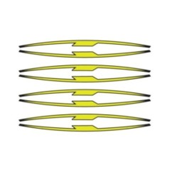 PUIG ADESIVI CERCHI PERFORMANCE GIALLO FLUO - Kit con 16 strisce adesive, protegge la moto da graffi e raggi UV - COD. 21833G