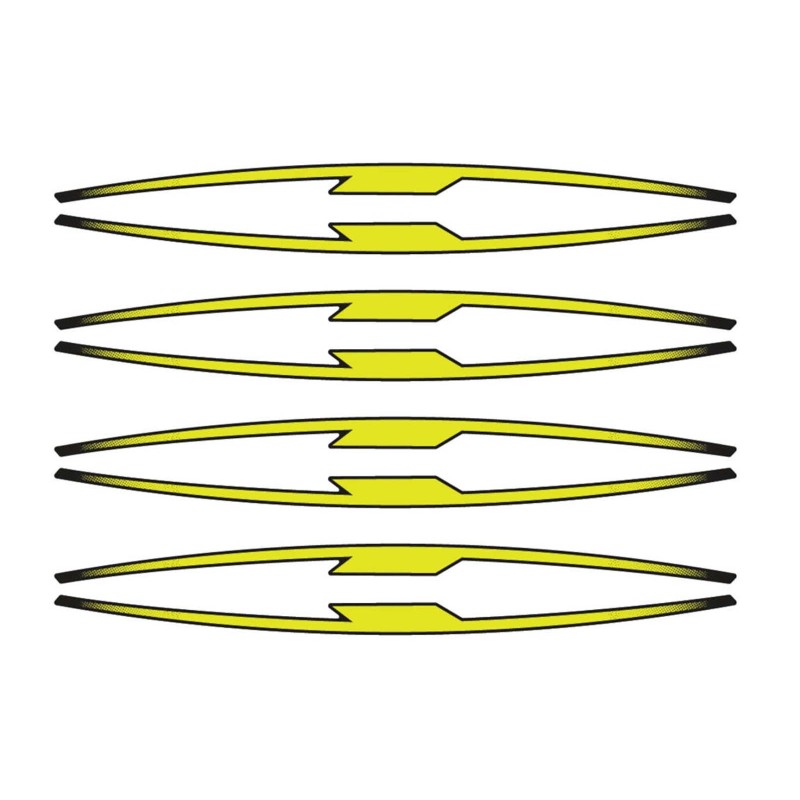 PUIG PERFORMANCE FELGENAUFKLEBER FLUOGELB - Kit mit 16 Klebestreifen, schUtzt das Motorrad vor Kratzern und UV-Strahlen - COD. 2