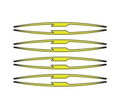 PUIG PERFORMANCE FELGENAUFKLEBER FLUOGELB - Kit mit 16 Klebestreifen, schUtzt das Motorrad vor Kratzern und UV-Strahlen - COD. 2