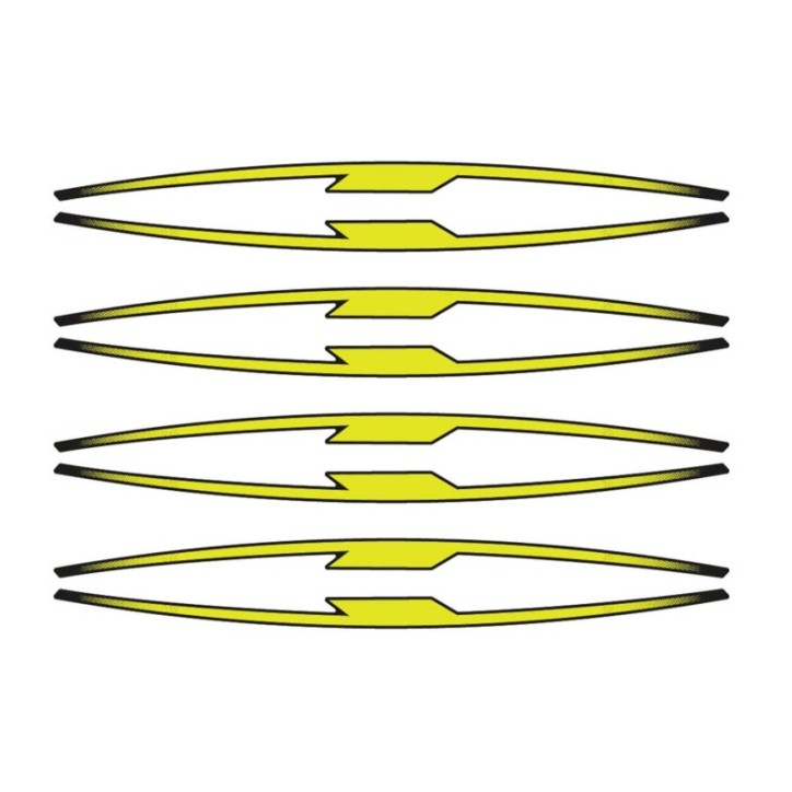 PUIG PERFORMANCE FELGENAUFKLEBER FLUOGELB - Kit mit 16 Klebestreifen, schUtzt das Motorrad vor Kratzern und UV-Strahlen - COD.