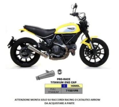 ARROW PRO-RACE SCHALLDAMPFER FUR DUCATI SCRAMBLER 800 15-16