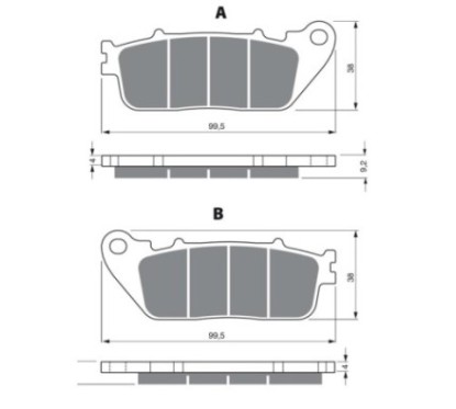 PLAQUES DE FREIN FRITES GOLDFREN COMPOSE POUR HONDA 10CB R9A  RAA ABS 09-10-OFFRE