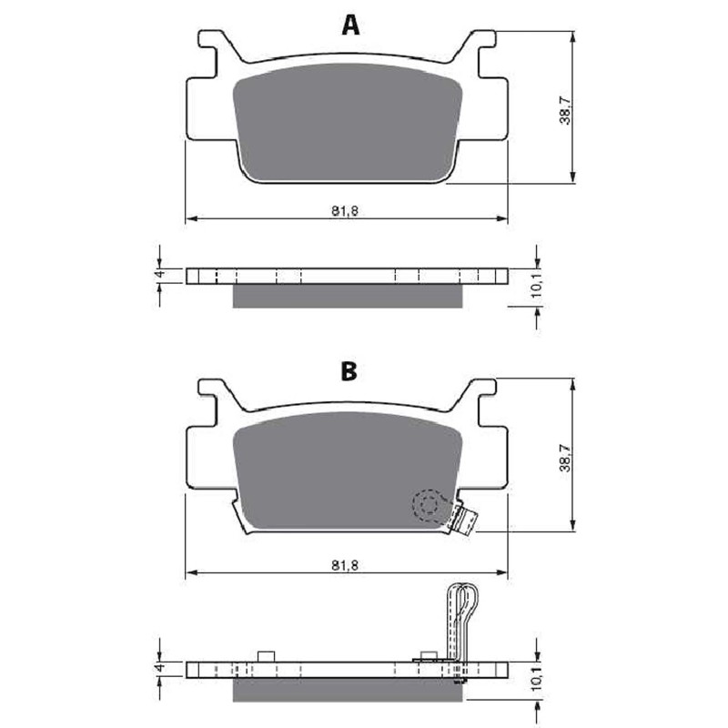 COMPUESTO PASTILLAS DE FRENO SINTERIZADAS GOLDFREN PARA HONDA 500 TRX FA FE FM FOURTRAX 05-12-OFERTA