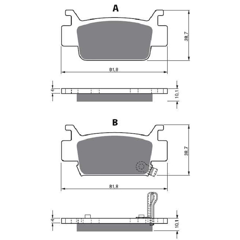 goldfren pastiglia freno sint ad monta su honda 500 trx fa fe fm fourtrax 05 12 offerta
