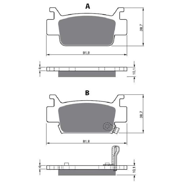 COMPUESTO PASTILLAS DE FRENO SINTERIZADAS GOLDFREN PARA HONDA 500 TRX FA/FE/FM FOURTRAX 05-12-OFERTA