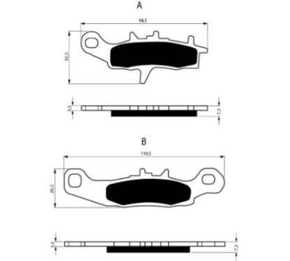 PLAQUES DE FREIN FRITES GOLDFREN COMPOSE POUR KAWASAKI 700 KVF D1 TEAM GREEN SE 05-06-OFFRE