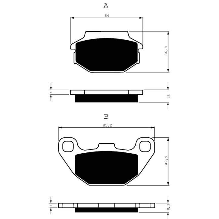 PLAQUETTES DE FREIN FRITTEES GOLDFREN COMPOSE POUR KYMCO 125 PEOPLE 99-14-OFFRE