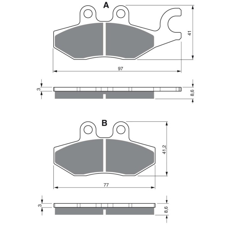 GOLDFREN PASTIGLIA FRENO SINTERIZZATA MESCOLA AD PER PIAGGIO 125 X9 06-07-OFFERTA