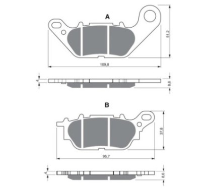 PLAQUETTE DE FREIN FRITE GOLDFREN COMPOSE POUR YAMAHA 115 XC S 14-16 - OFFRES