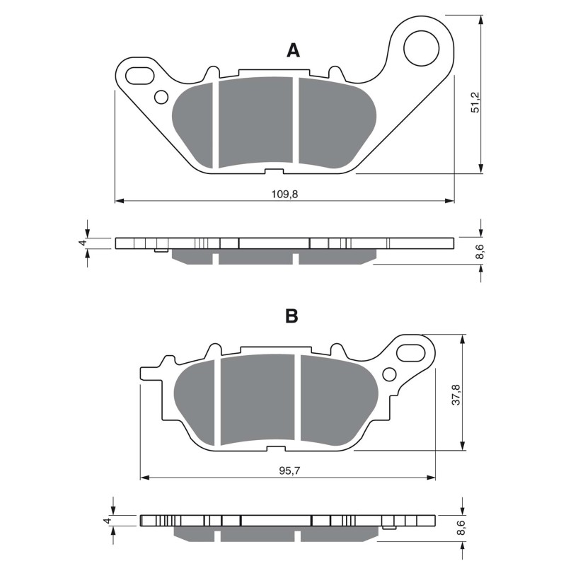 GOLDFREN PASTIGLIA FRENO SINTERIZZATA MESCOLA AD YAMAHA 125 XC VITY 08-09-OFFERTA