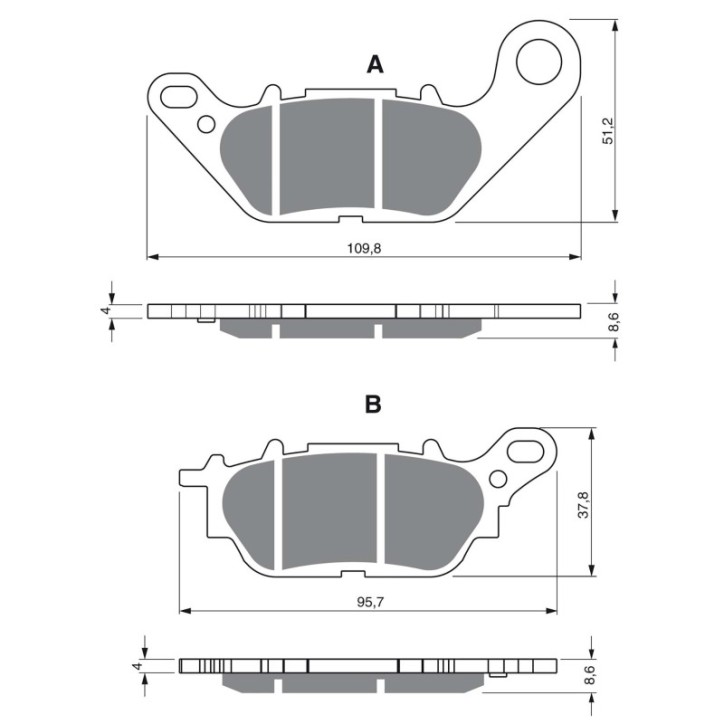 GOLDFREN PASTIGLIA FRENO SINTERIZZATA MESCOLA AD PER YAMAHA 125 XC VITY 08-09-OFFERTA