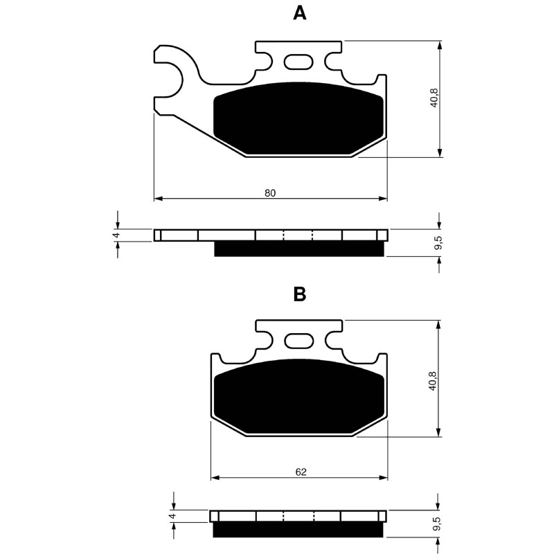 GOLDFREN SINTERED BRAKE PADS COMPOUND FOR SUZUKI 500 LT-A FK2 VISION 4WD 02-OFFER-COD.205AD