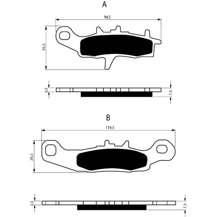 PASTILLAS DE FRENO SINTERIZADAS GOLDFREN K5 COMPUESTO PARA KAWASAKI 100 KX 97-13-OFERTA-COD.108K5-LX