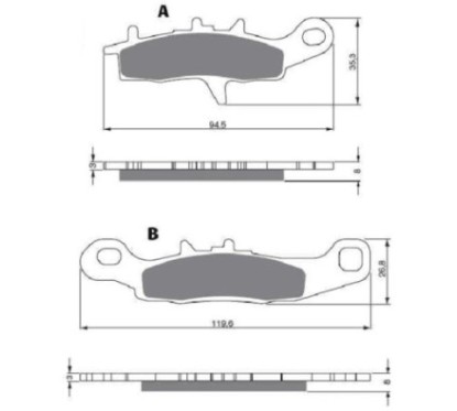 GOLDFREN SINTERED BRAKE PADS K5 COMPOUND KAWASAKI 650 KVF D E BRUTE FORCE 05-12-OFFER-COD.245K5