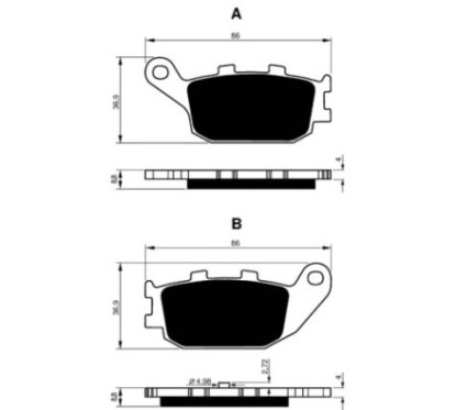 GOLDFREN SINTERBREMSBELZGE S3 COMPOUND HONDA 250 NSS Y AY A1,3 FORZA-S,T,ST JAZZ 00-05-ANGEBOT-COD.155S3