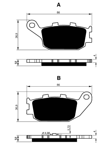 Goldfren Bremsbelag Sint S3 Halterungen auf Honda 250 NSS Y AY A13 Forza STST Jazz 00 05 Angebot cod155s3