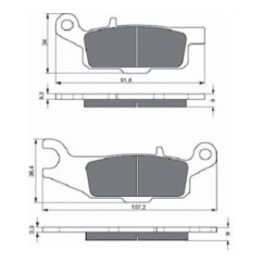 PLAQUES DE FREIN FRITES GOLDFREN COMPOSE S3 YAMAHA 250 YFM RX RAPTOR 08-12-OFFER-COD.253S3