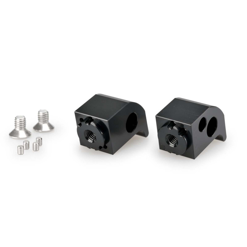 puig adjustable passenger pegs adapters for yamaha tracer 700 gt 2020 black