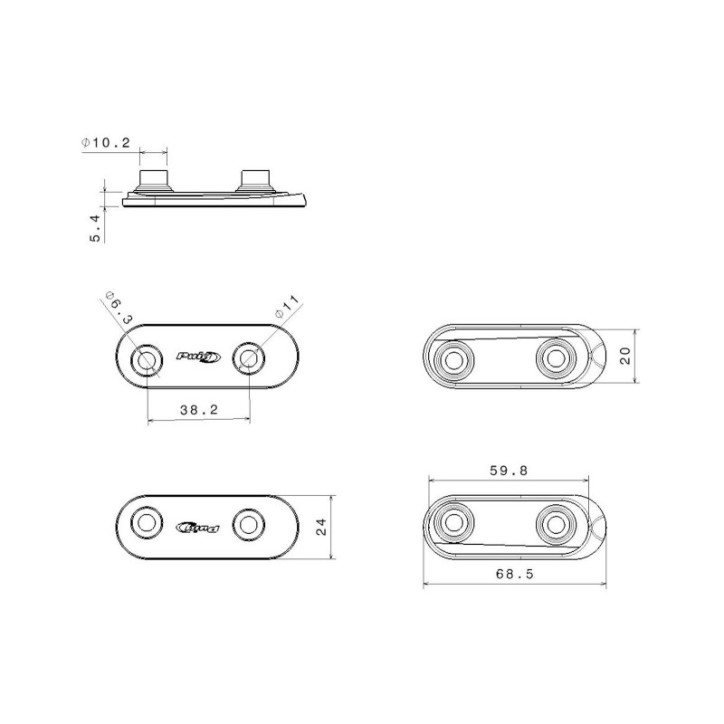 BOUCHON DE TROU DE MIROIR PUIG POUR BMW S1000 RR 23-24 NOIR