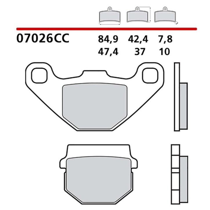 BREMBO FRONT BRAKE PADS KIT FOR APRILIA SCARABEO 4V 50 10-17-COD. 07026