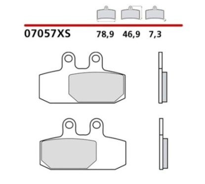 KIT DE PLAQUETTES DE FREIN AVANT BREMBO APRILIA SCARABEO ABS 500 03-06-COD. 07057XS