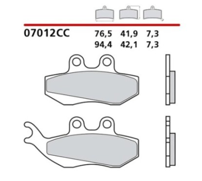 KIT DE PLAQUETTES DE FREIN AVANT BREMBO APRILIA SX SUPER MOTARD 50 06-10-COD. 07012