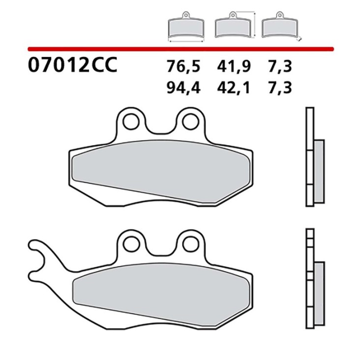 BREMBO FRONT BRAKE PADS KIT FOR APRILIA SX SUFOR MOTARD 50 06-10-COD. 07012