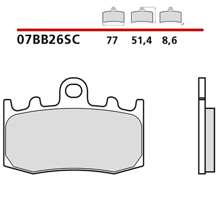 BREMBO FRONT BRAKE PADS KIT FOR BMW HP2 MEGAMOTO 1200 07-11-COD. 07BB26LA