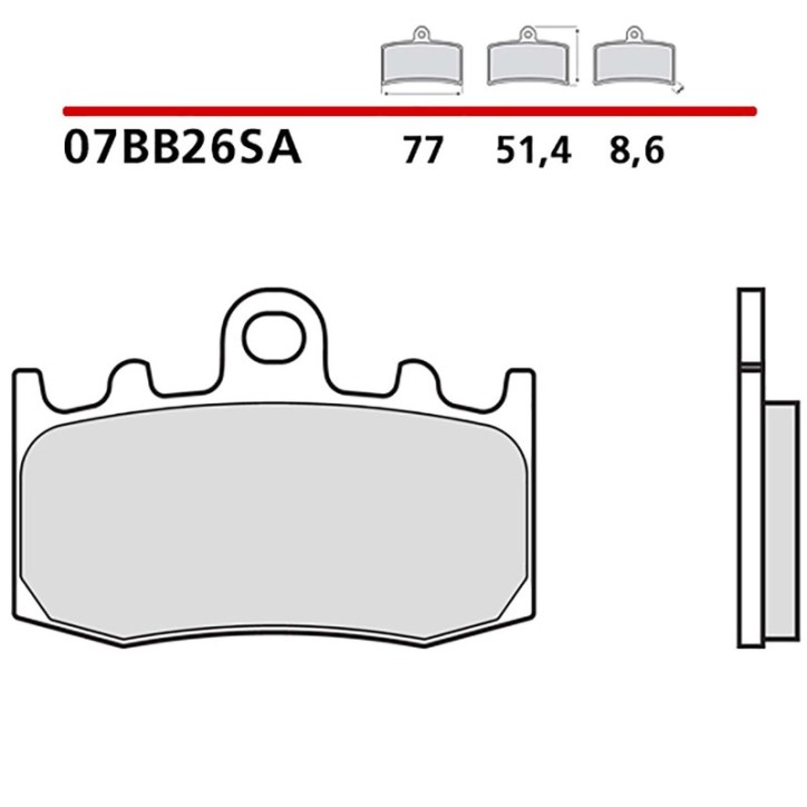 BREMBO FRONT BRAKE PADS KIT FOR BMW HP2 MEGAMOTO 1200 07-11-COD. 07BB26SA