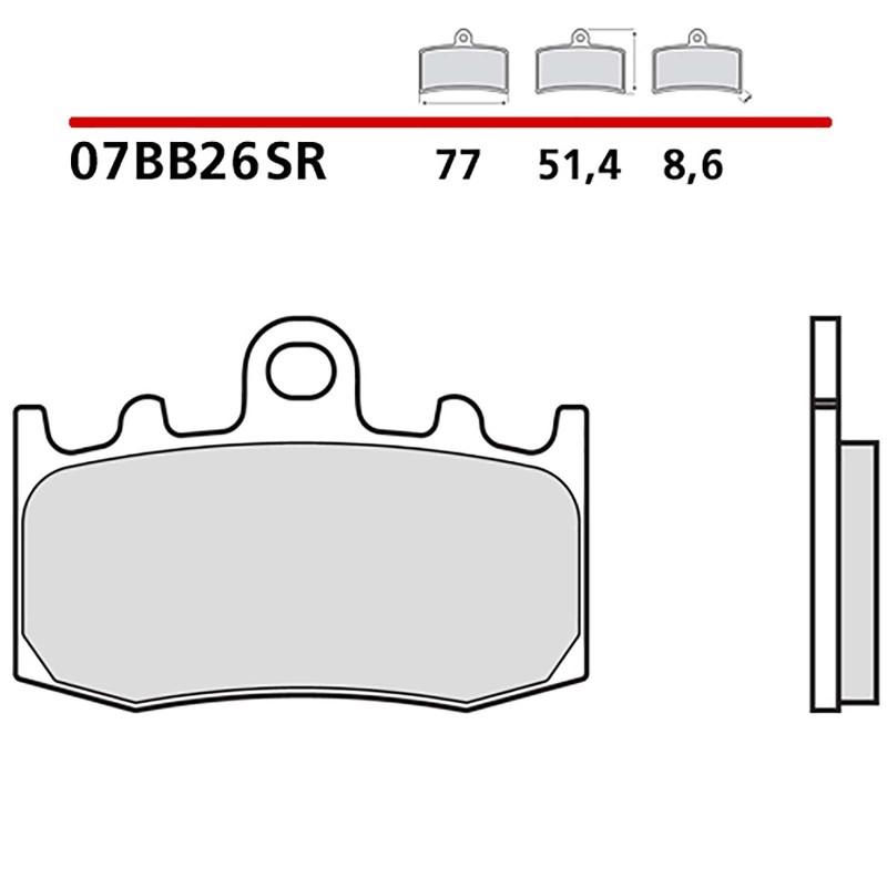 KIT DE PASTILLAS DE FRENO DELANTERO BREMBO BMW HP2 MEGAMOTO 1200 07-11-COD. 07BB26SR