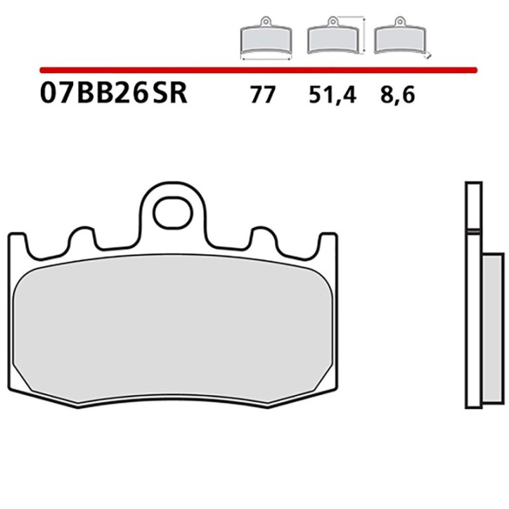 BREMBO FRONT BRAKE PADS KIT FOR BMW HP2 MEGAMOTO 1200 07-11-COD. 07BB26SR