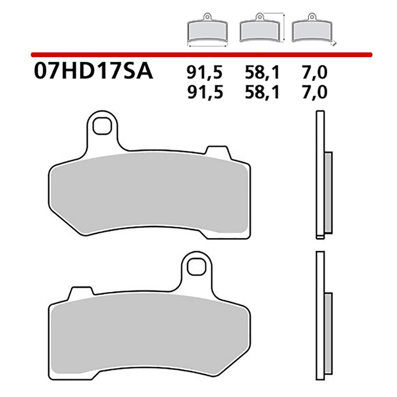 brembo front brake pad kit fits on harley d cvo limited 1802 14 16 07hd17sa