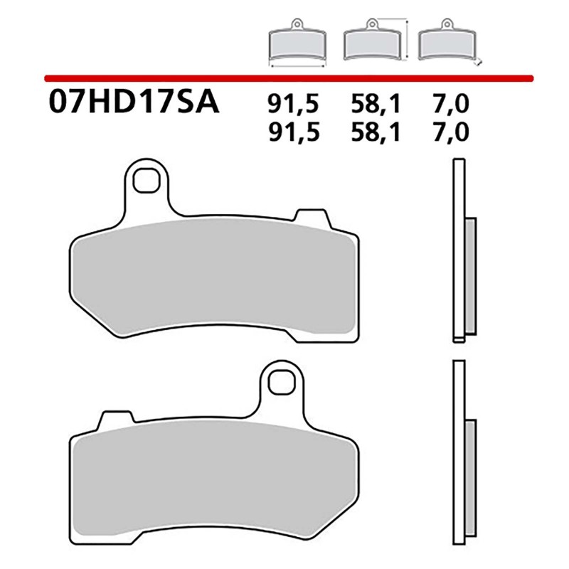 BREMBO FRONT BRAKE PADS KIT HARLEY D. CVO LIMITED 1802 14-16-COD. 07HD17SA