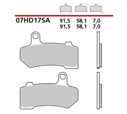 BREMBO FRONT BRAKE PADS KIT HARLEY D. CVO LIMITED 1802 14-16-COD. 07HD17SA