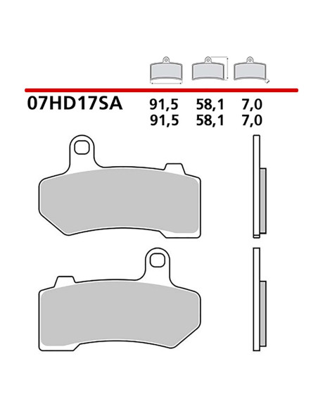 brembo front brake pad kit fits on harley d cvo limited 1917 18 19 07hd17sa