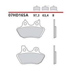 KIT DE PASTILLAS DE FRENO DELANTERO BREMBO HARLEY D.CVO ULTRA CL. ELECTRA DESLIZAMIENTO 06-06-07HD16SA