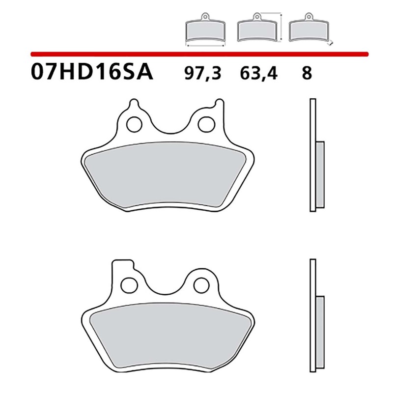 BREMBO FRONT BRAKE PADS KIT HARLEY D. CVO ULTRA CL. ELECTRA GLIDE 06-06-07HD16SA