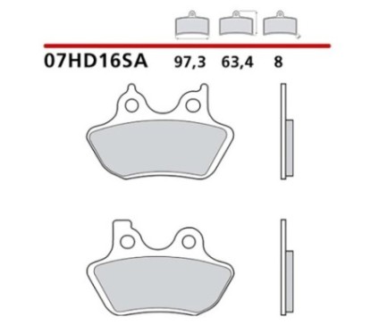 KIT DE PASTILLAS DE FRENO DELANTERO BREMBO HARLEY D.CVO ULTRA CL. ELECTRA DESLIZAMIENTO 06-06-07HD16SA