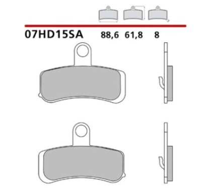 BREMBO FRONT BRAKE PADS KIT HARLEY D. DYNA SUPER GLIDE CUSTOM 08-14-07HD15SA