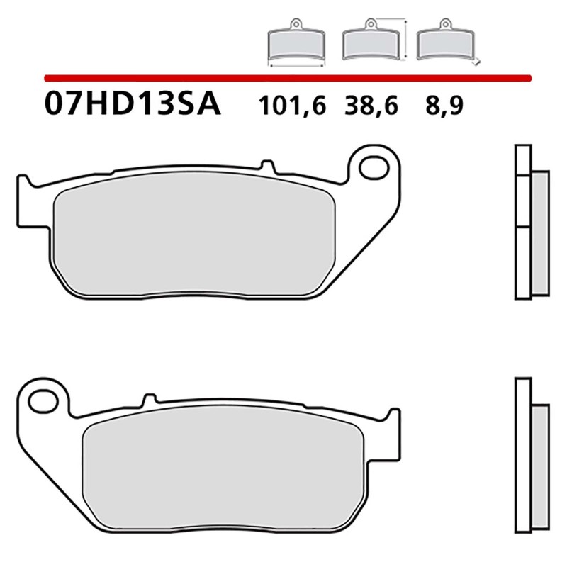 KIT DE PLAQUETTES DE FREIN AVANT BREMBO HARLEY D. SPORTSTER ROADSTER 10-13-07HD13SA