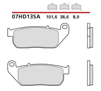 KIT DE PASTILLAS DE FRENO DELANTERO BREMBO HARLEY D.XL C CUSTOM 1200 11-11-COD. 07HD13SA