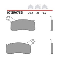 KIT DE PASTILLAS DE FRENO DELANTERO BREMBO HM CRE SEIS COMPETENCIA 50 13-17-COD. 07GR07SD