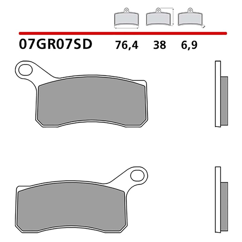 BREMBO FRONT BRAKE PADS KIT HM CRE SIX COMPETITION 50 13-17-COD. 07GR07SD