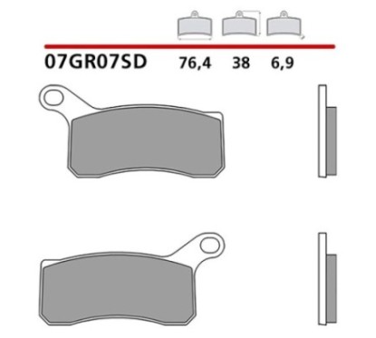 BREMBO FRONT BRAKE PADS KIT HM CRE SIX COMPETITION 50 13-17-COD. 07GR07SD