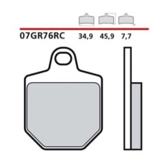 KIT DE PASTILLAS DE FRENO DELANTERO BREMBO HM CRM FX SUPERMOTO 450 07-09-COD. 07GR76RC