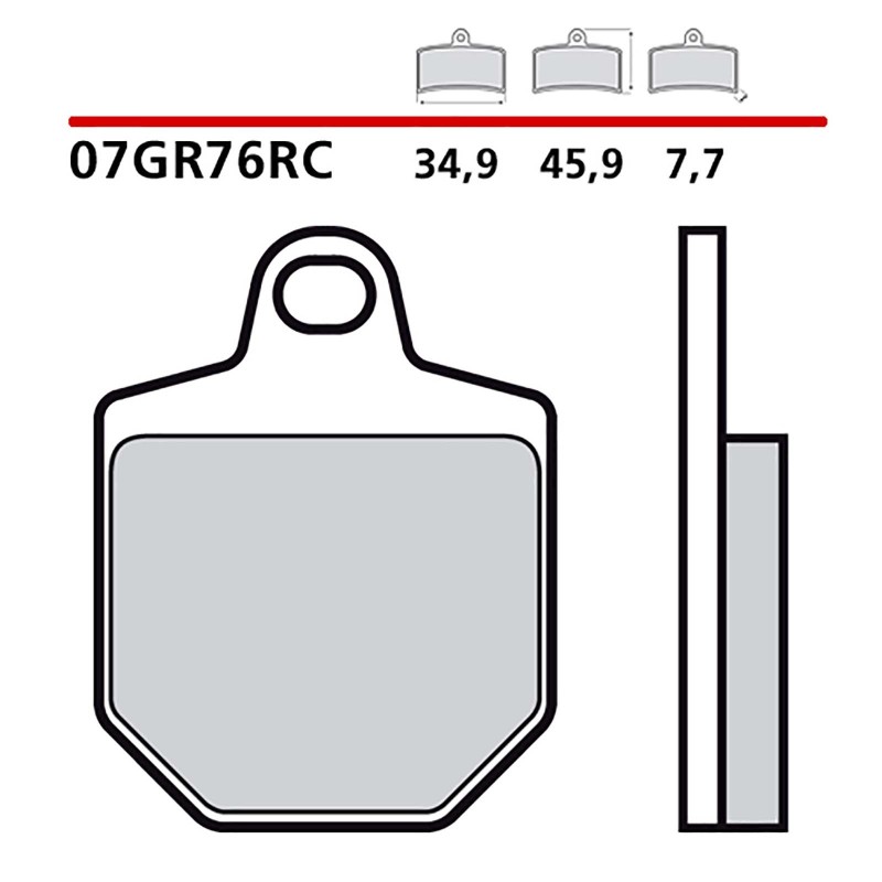 BREMBO FRONT BRAKE PADS KIT HM CRM FX SUPERMOTO 450 07-09-COD. 07GR76RC