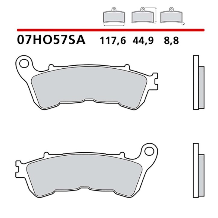 KIT DE PLAQUETTES DE FREIN AVANT BREMBO POUR HONDA NC S/DCT ABS 700 12-13-COD. 07HO57SA